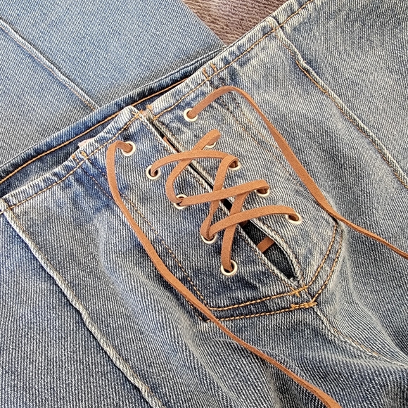 Soho Juniors sz 5/27 LIKE NEW Flare Hippy Boho Leather Vintage 70's Jeans Y2K - Picture 12 of 12